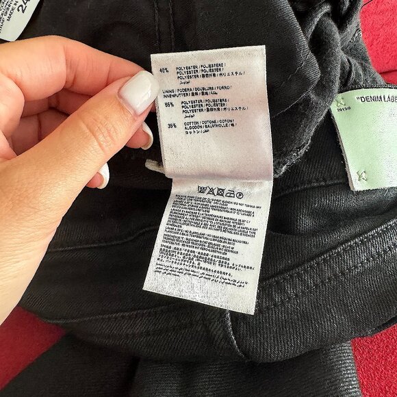 Off-White Denim Black Logo Jeans Women Size 24 - Picture 15 of 16